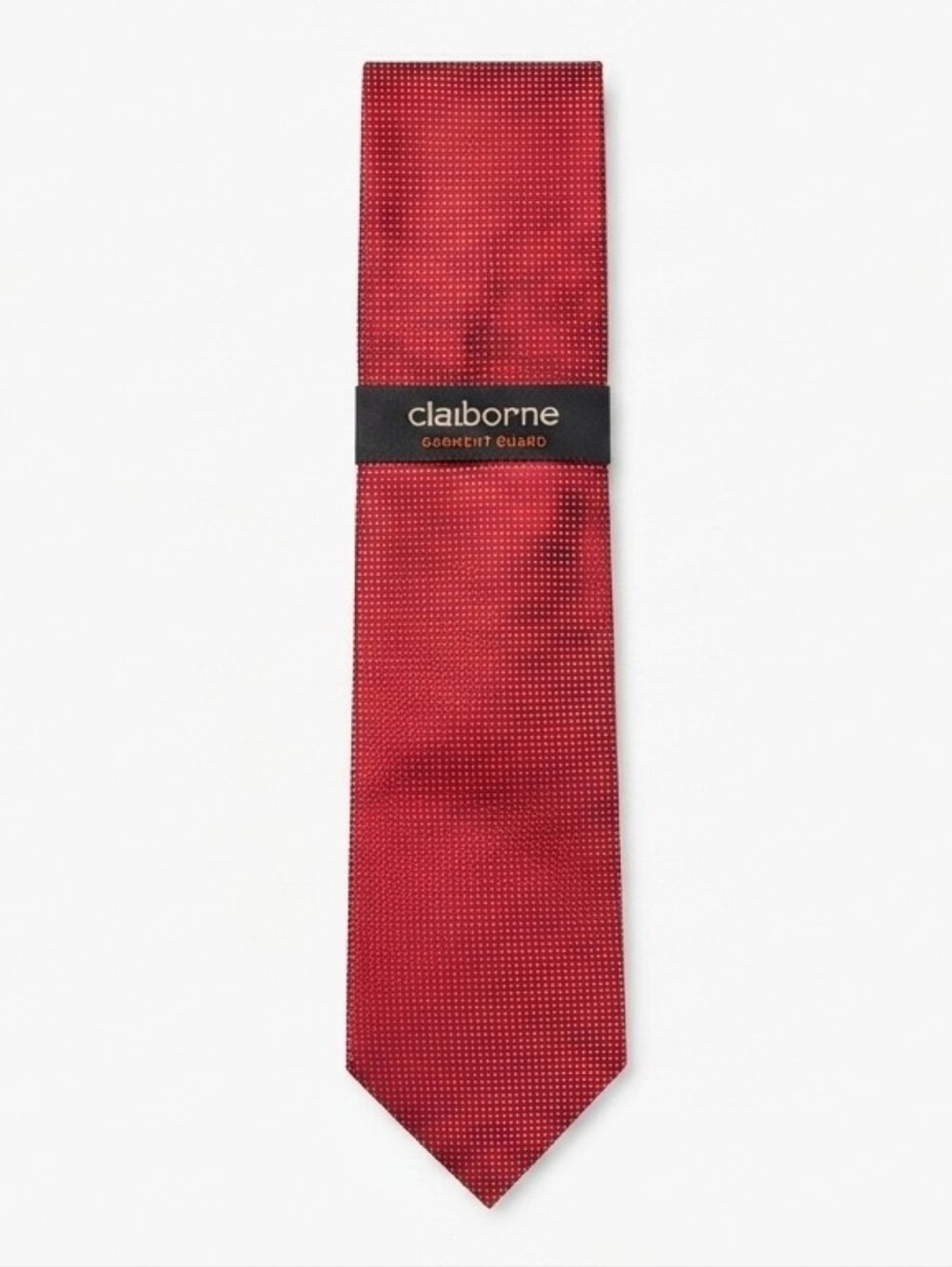 Claiborne Red Garment Guard Micro-Pattern Silk Tie NWT New With Tags